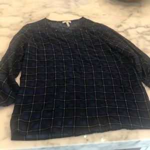 Josie Blue XS Silk Blouse Like New